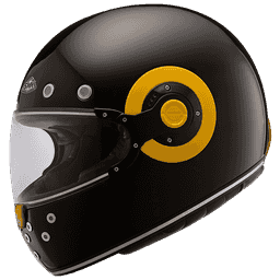 SMK RETRO WITH CLEAR VISOR BLACK GL240 L PF70 HELMET