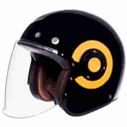 SMK RETRO JET WITH CLEAR VISOR BLACK GL240 XL HELMET