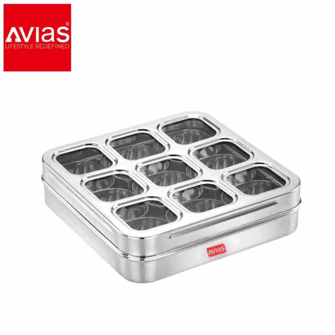 Avias 9 Square Spice Box (Design) � Stylish Spice Storage