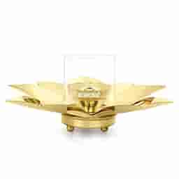 Borosil Lotus Bronze Diya Brass (Small)