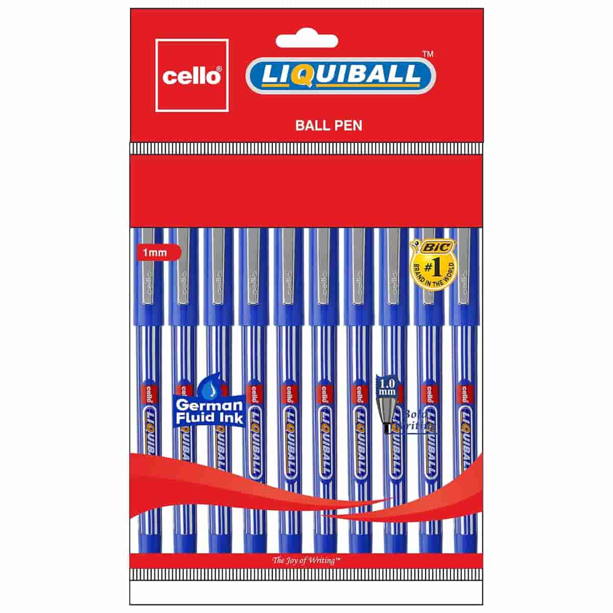 Cello Liqui Ball Pen Pack of 10 Blue
