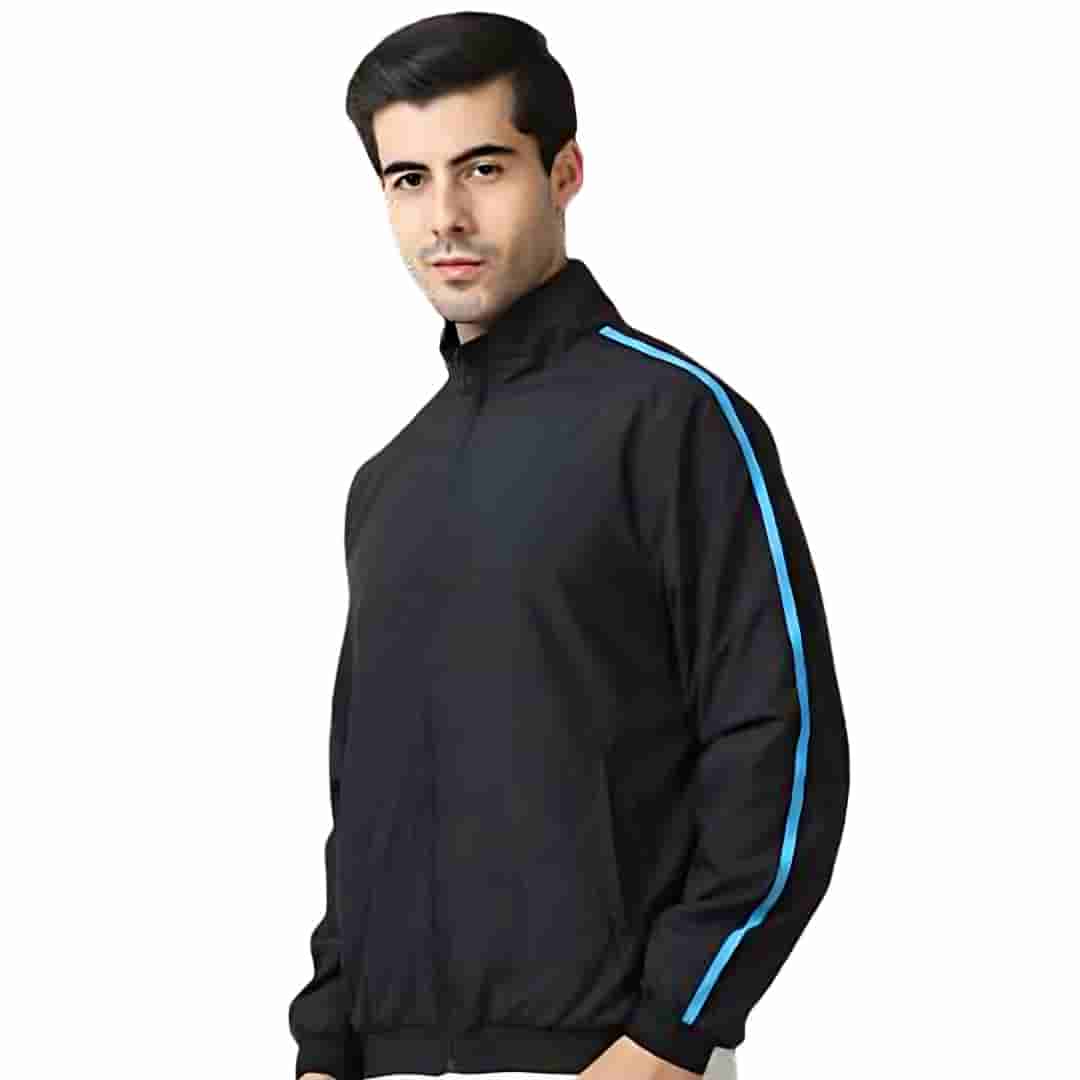 Marks & Spencer Black Jacket with Blue Piping - Stylish Outerwear