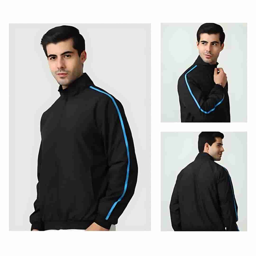 Marks & Spencer Black Jacket with Blue Piping - Stylish Outerwear
