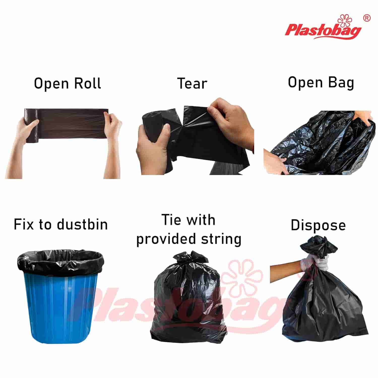 Plasto Garbage Bag 20 Micron Ex-Large 30*37 15 Nos Red Box