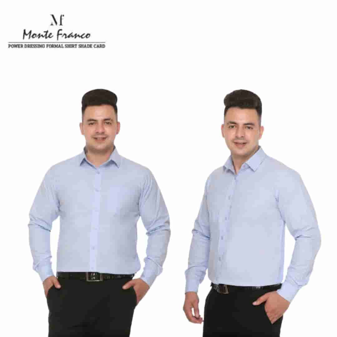 PIKMEE Men's MONTE FRANCO Formal Shirt Light Blue