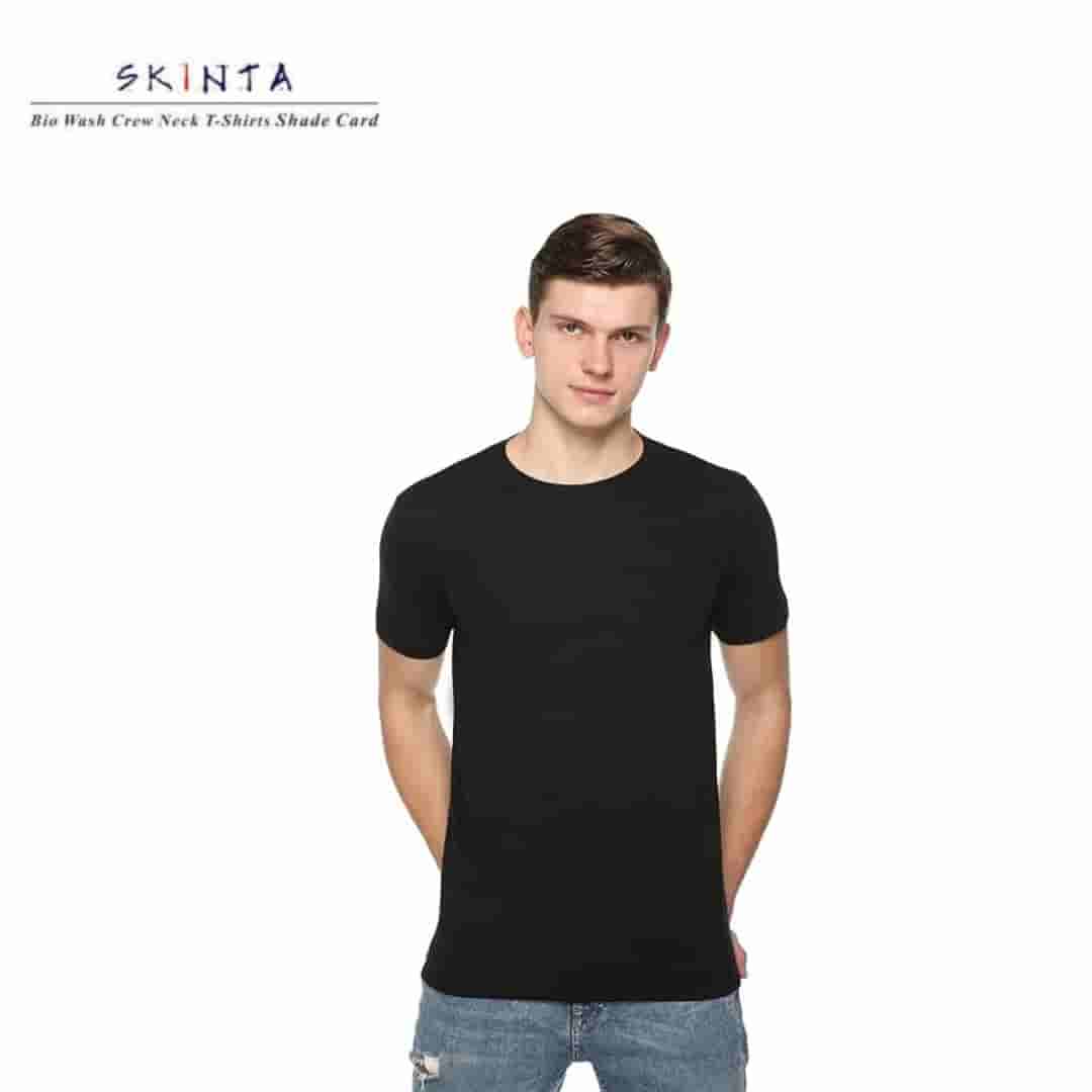 PIKMEE Men's SKINTA Crew T Shirt Black