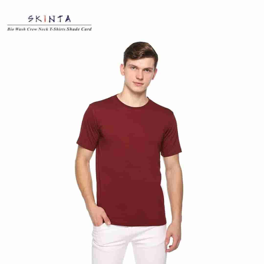 PIKMEE Men's SKINTA Crew T Shirt Maroon