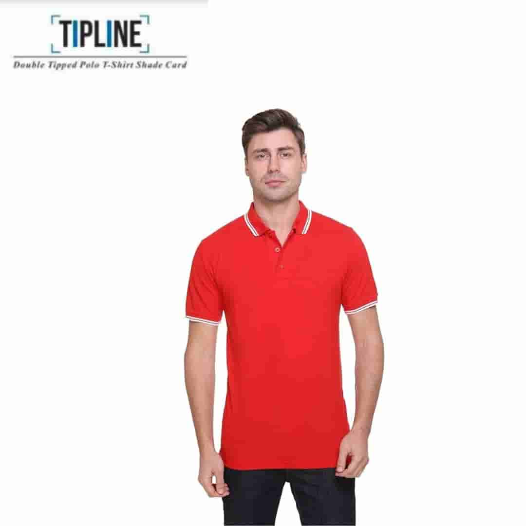 PIKMEE Men's TIPLINE Polo T Shirt  Red