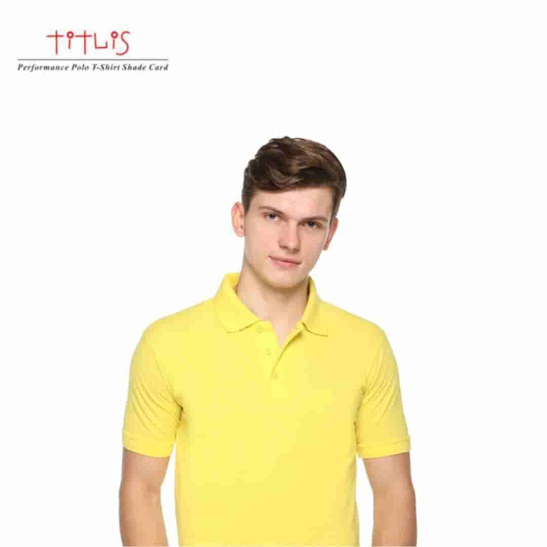 PIKMEE Men's TITLIS Polo T Shirt  Lemon Yellow