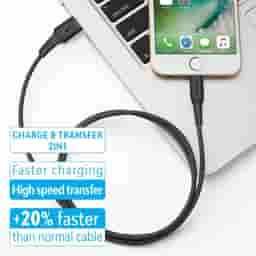 Powerup Apple Certified Charge & SYNC Lightning Cable (Black)