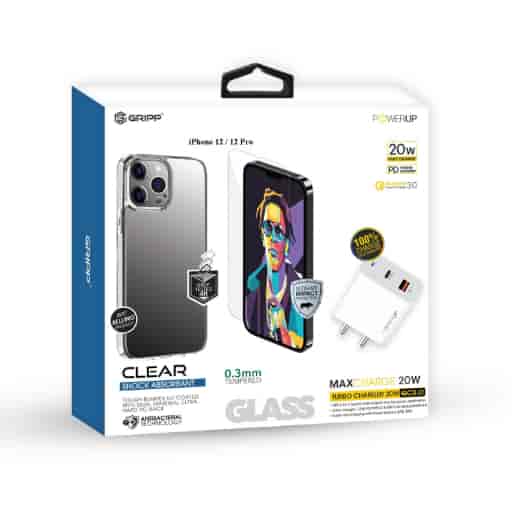 Gripp Gripp Clear Case Plus Powerup 20W Adaptor For Iphone 13