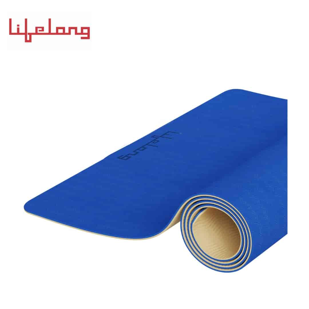 Lifelong Dual Color EVA Material Yoga Mat for Women & Men Blue & Beige