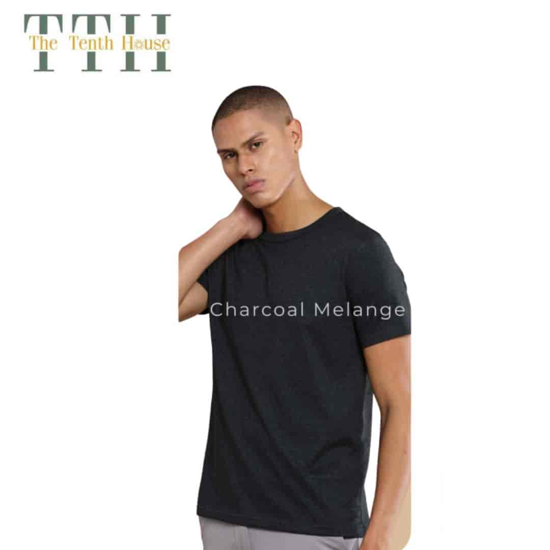 TTH 3D Crew Round Neck T shirt Charcoal Melange