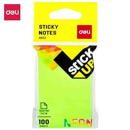 Deli Neon Sticky Notes 100 Sheets 2''X3''