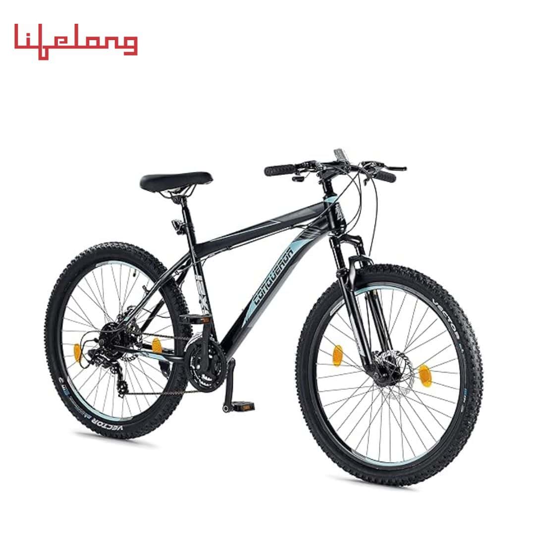 Lifelong Conqueror Freeride Shimano Gear Cycle,26T Steel MTB Unisex Cycle with 21 Speed|Dual Disc Brake|Frame Size: 18"