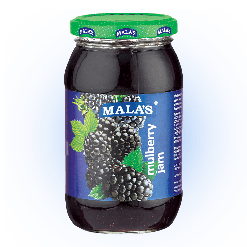 Mala's Mulberry Jam 500gm Glass Bottle
