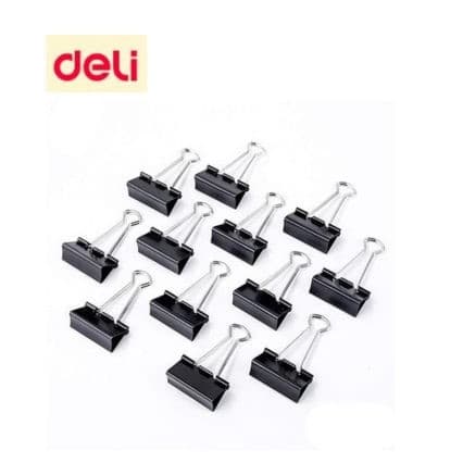 Deli Binder Clip 41mm(12Pc)