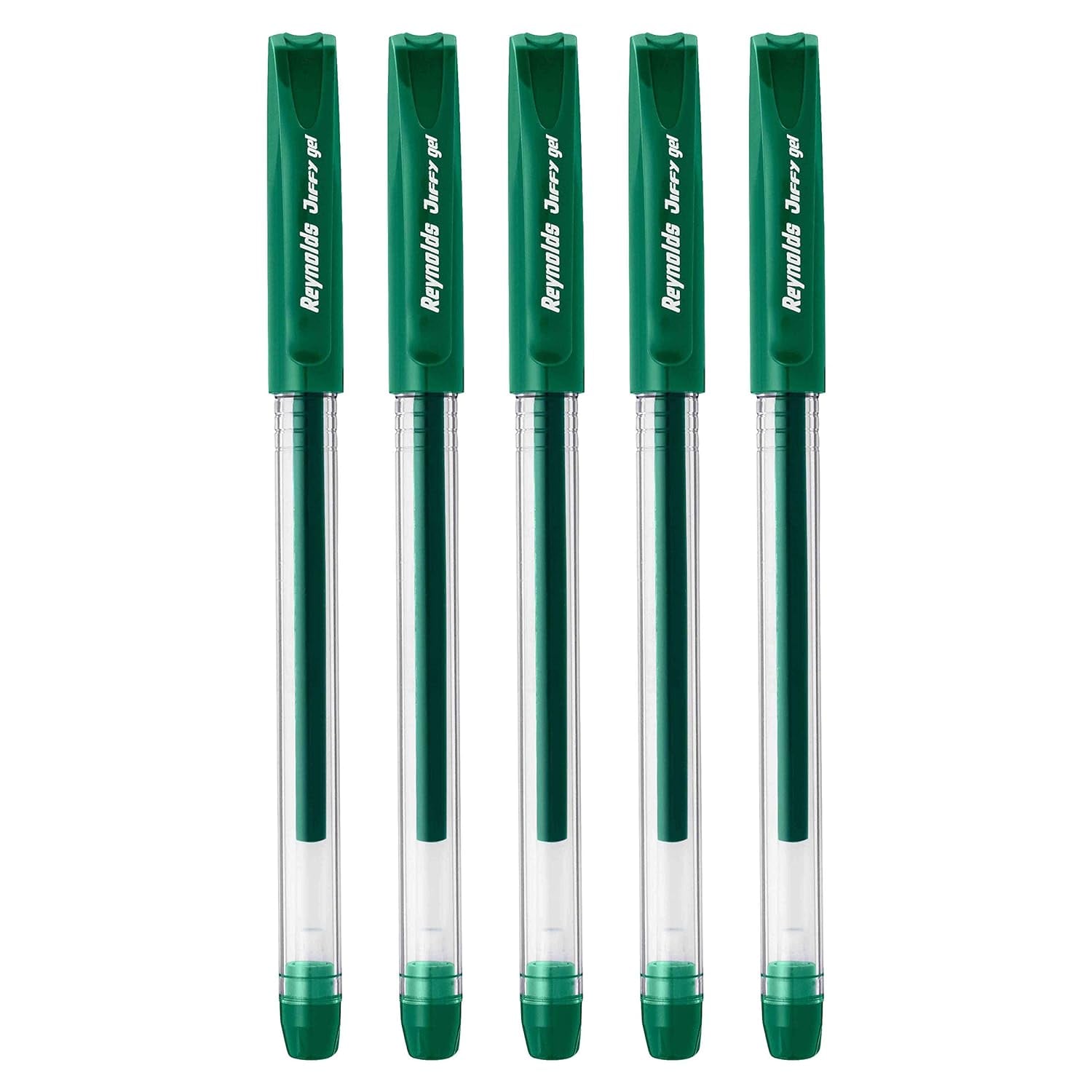 Reynolds Jiffy Gel Pen Green Pack Of 5