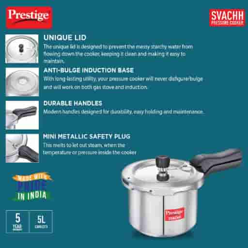 Prestige 10726 Svachh Pressure Cooker 5 L