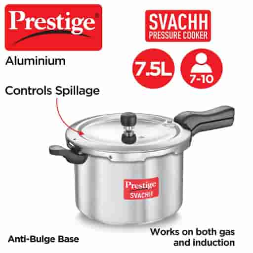 Prestige 10727 Svachh Aluminium Pressure Cooker 7.5 Ltr