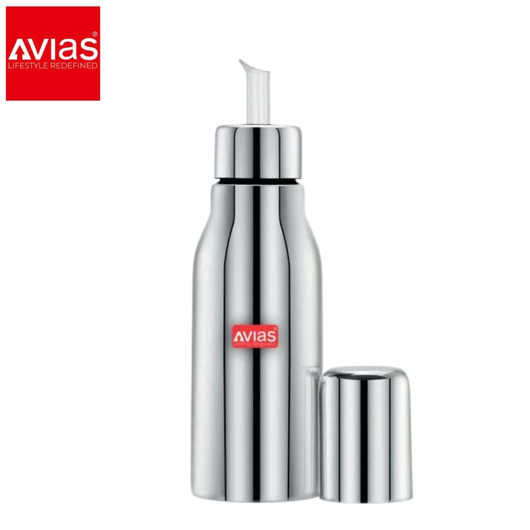 Avias Ezee Oil Pot 500Ml � Stainless Steel, Drip-Free