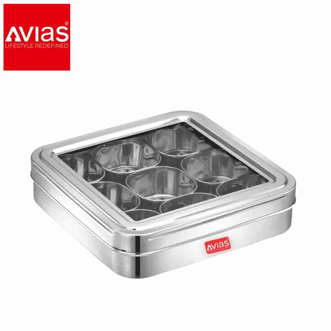 Avias 9 Square Spice Box (Plain) � Spice Organizer