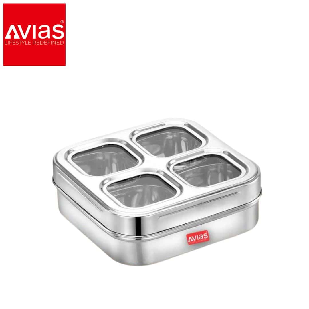 Avias 4 Square Spice Box (Design) � Stylish Spice Storage