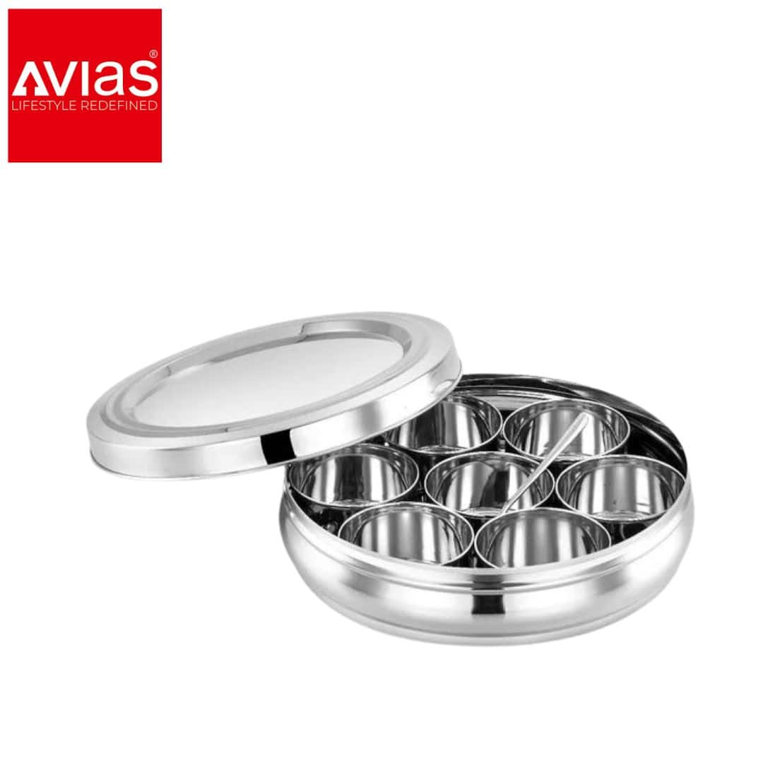 Avias Deluxe Masala Dabba With Glass Lid (Medium)