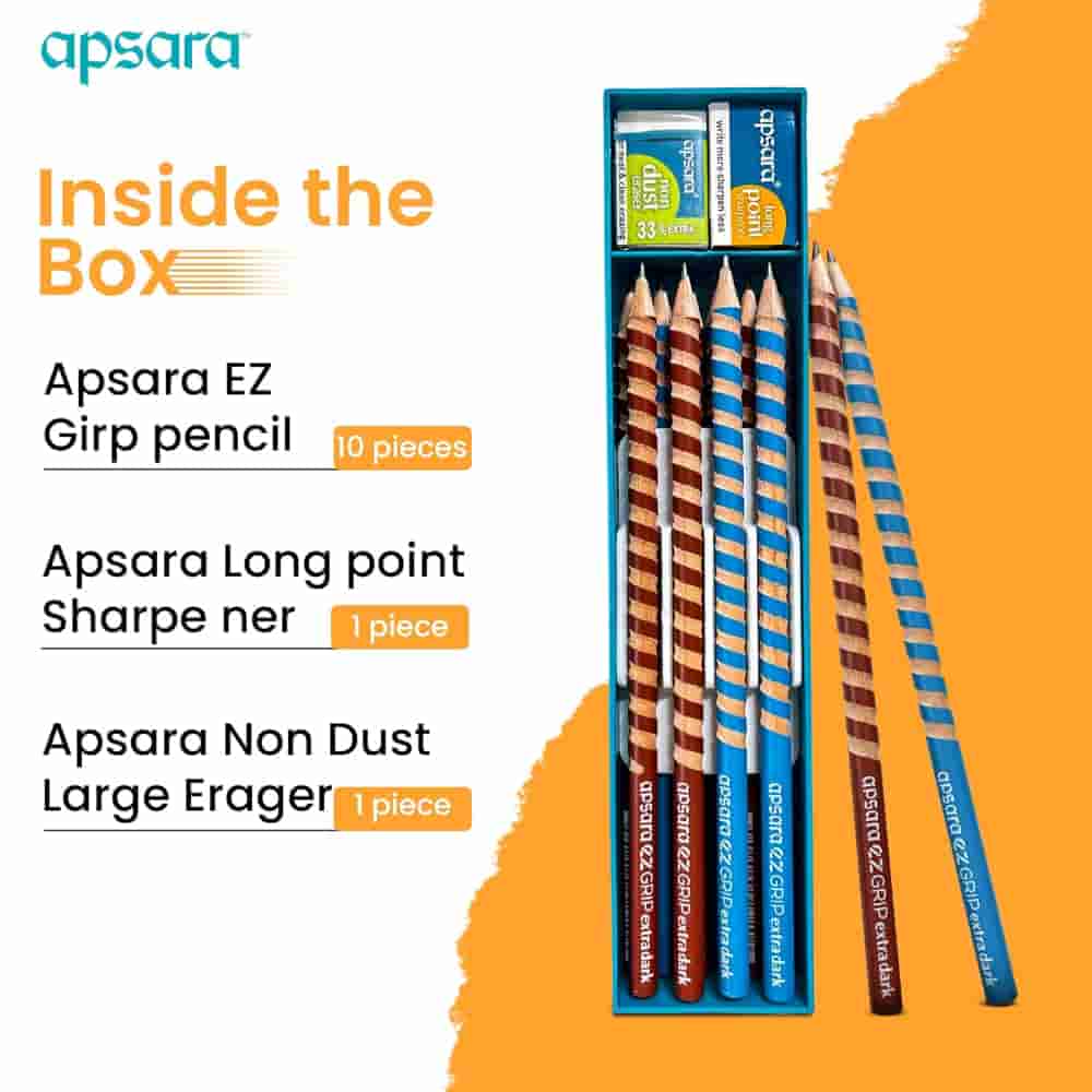 Apsara Easy grip Pencil 10 PC Pack