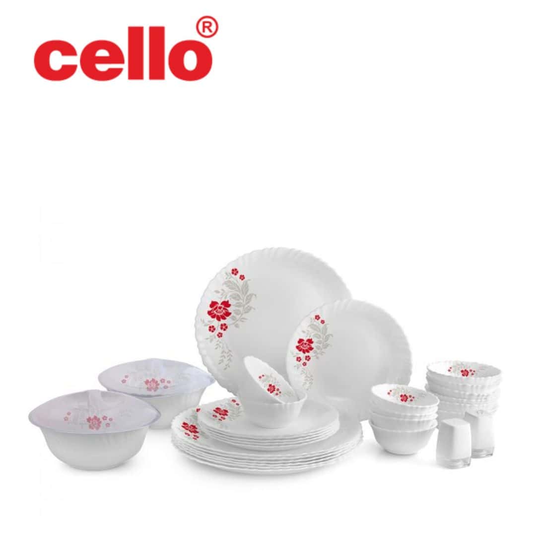 Cello Dazzle Dinner Set 31 Pcs - Scarlet Blis