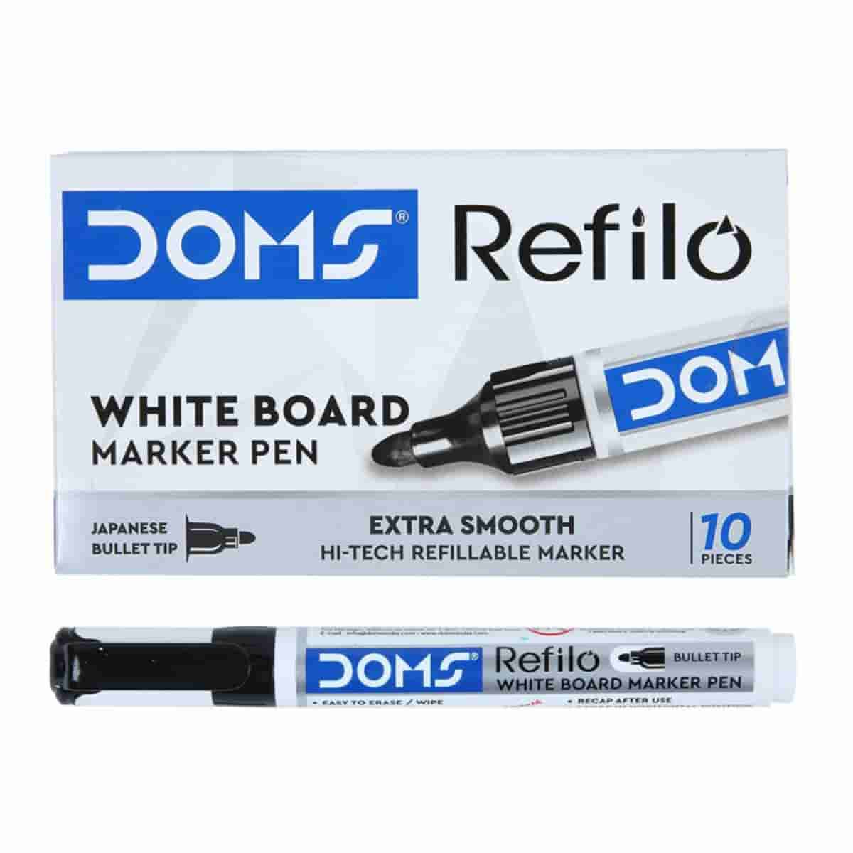 DOMS White Board Marker Black Pack Of 10