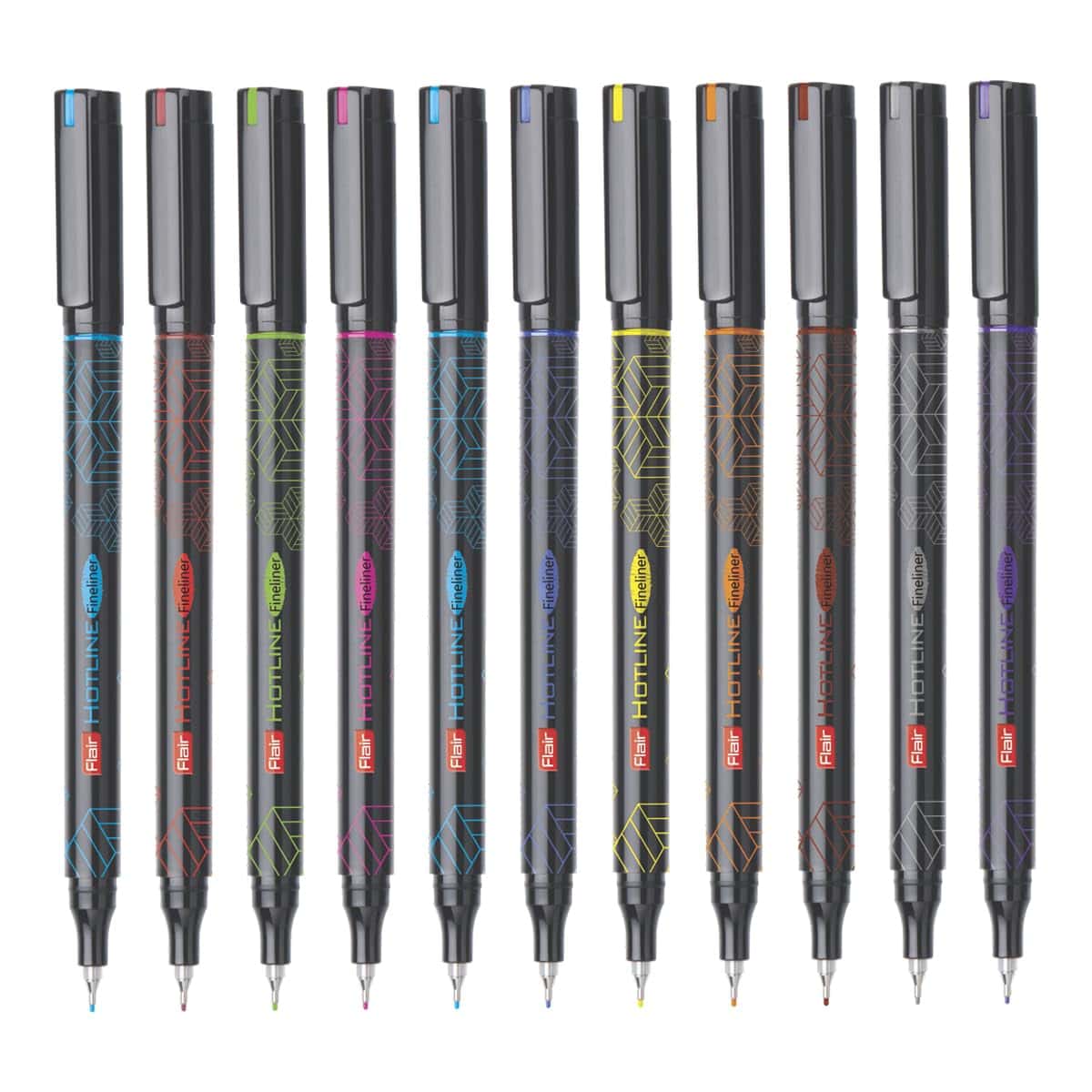 Flair Hotline Fineliner Metal Tip Pen Set Of 10