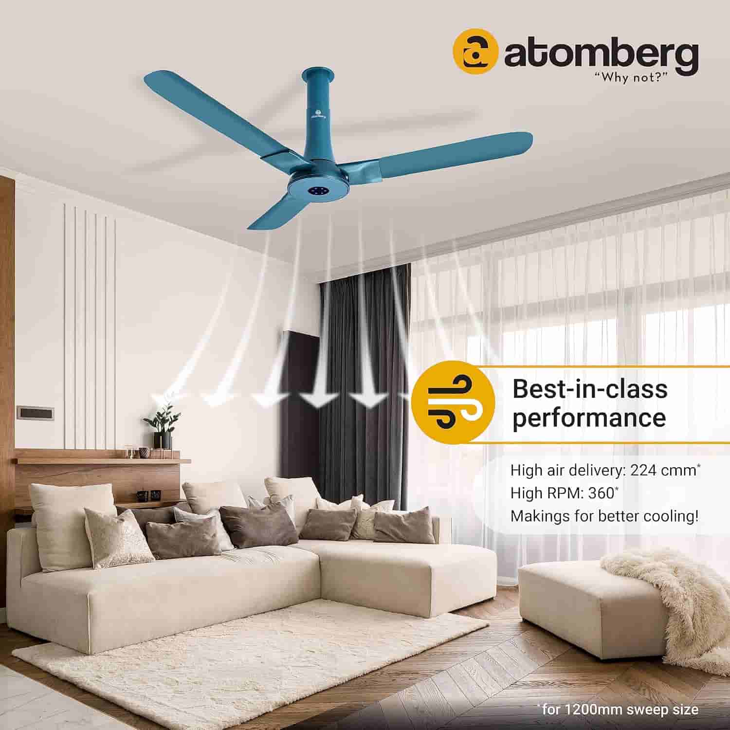 Atomberg Studio+ CF 1.2M Aegean Blue