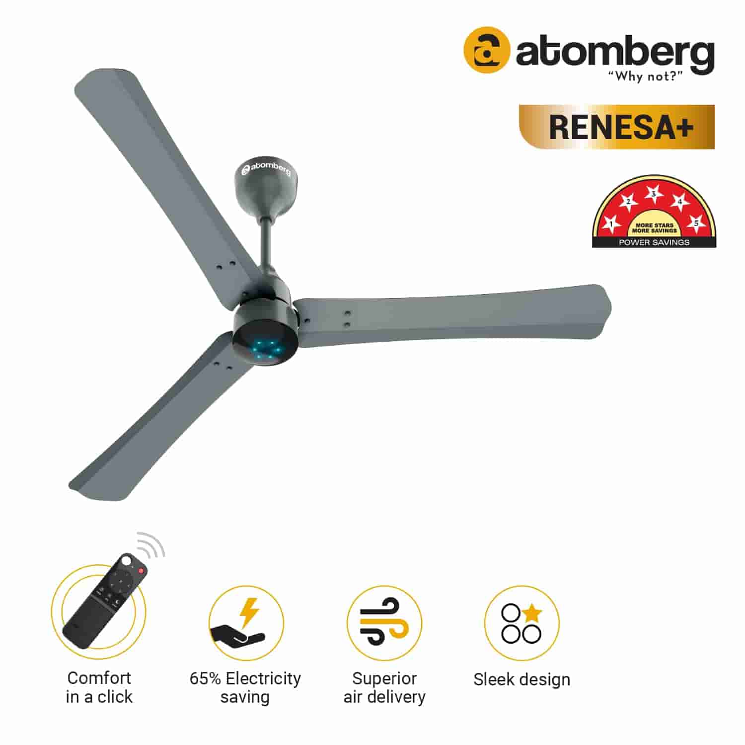Atomberg Renesa+ CF 1.2M 35W Sand Grey