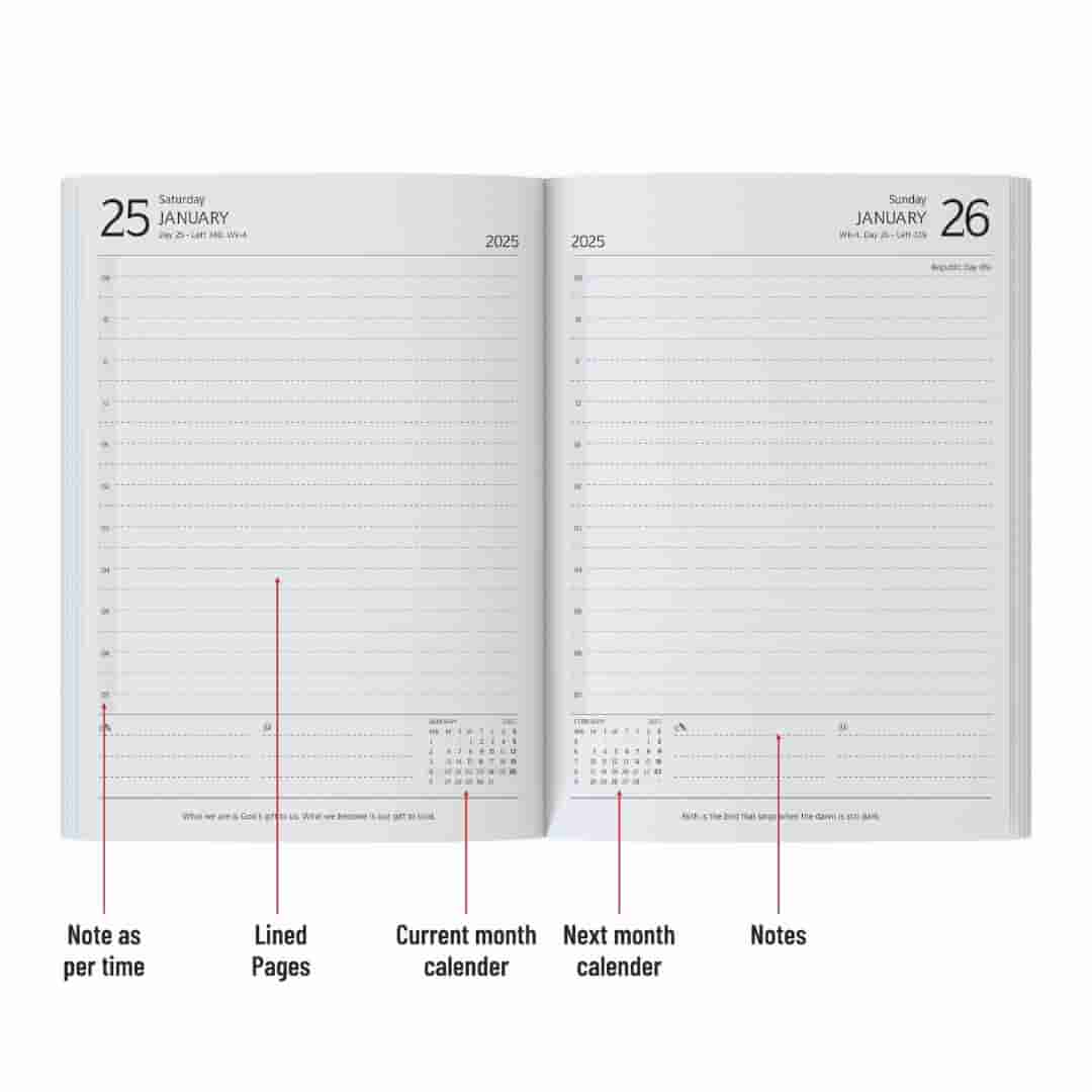 Anupam FLXY Diary 2025 A5 (80 GSM) Blue