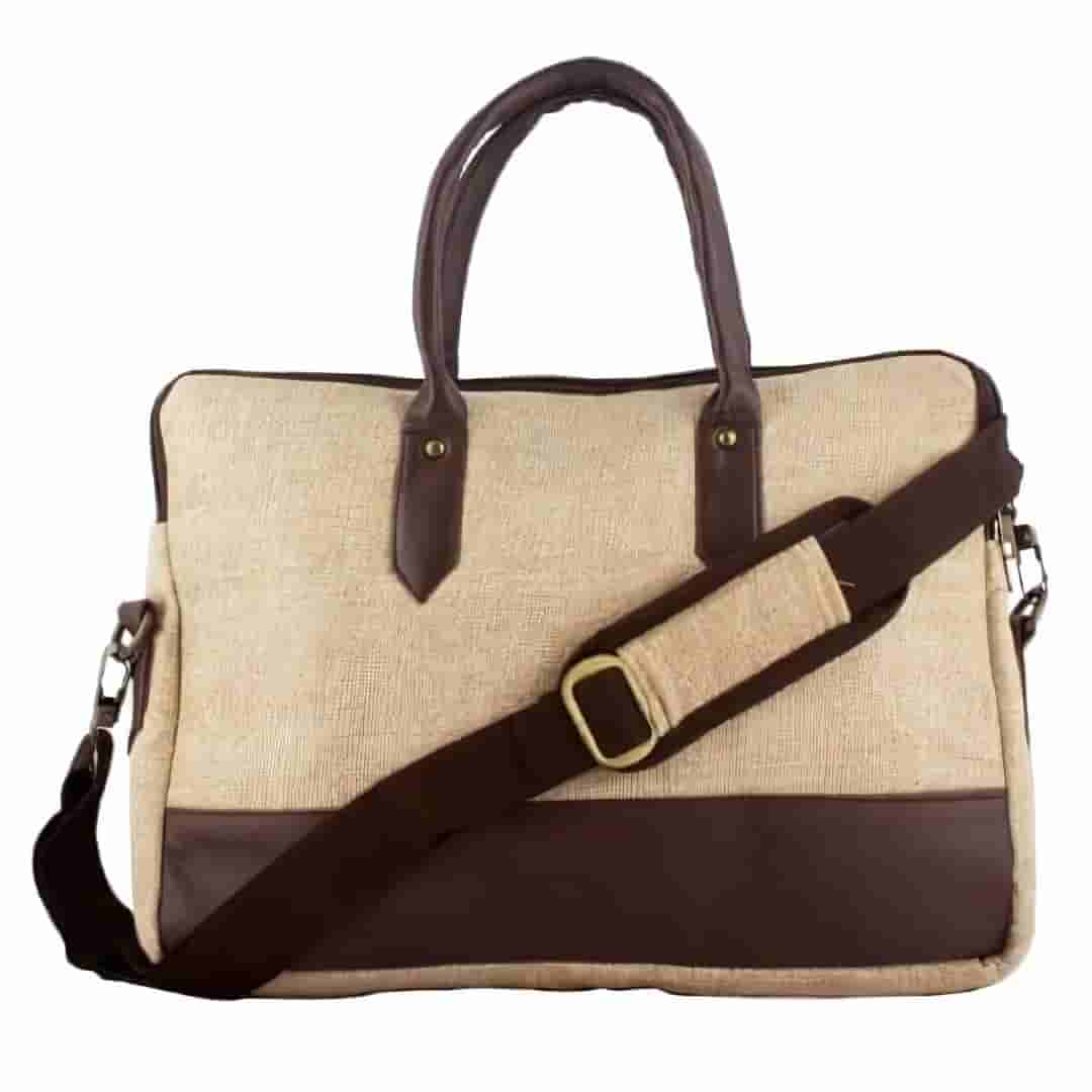 Sustainable Jute Laptop Bag in Brown