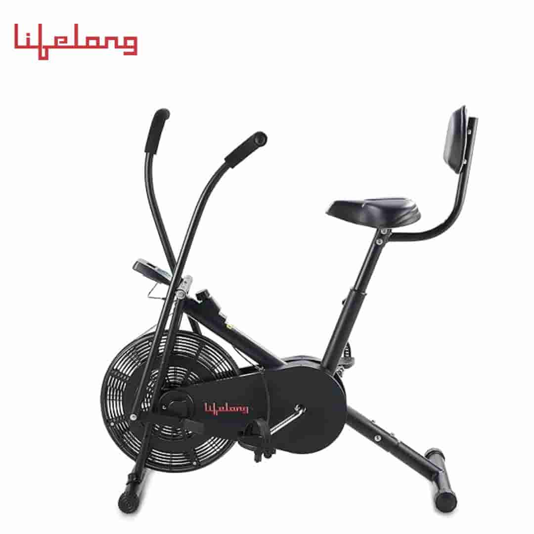 Lifelong LLEB104 AirBike with Moving Handle and Back Support, Max User Weight 100kg, Fitness Bike for Workout at Home (Free Home Installlation, 6 Months Warranty, Black)