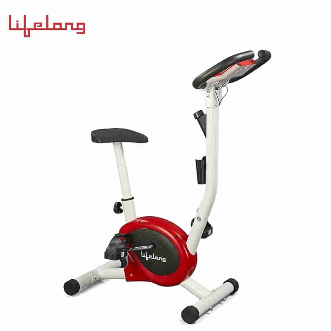 Lifelong LLF108 FitPro Stationary Exercise Belt Bike for Weight Loss at Home with Display and Resistance Control, White